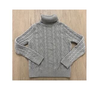 Jeanne Pierre Gray Cable Knit Turtleneck Sweater Women’s Medium